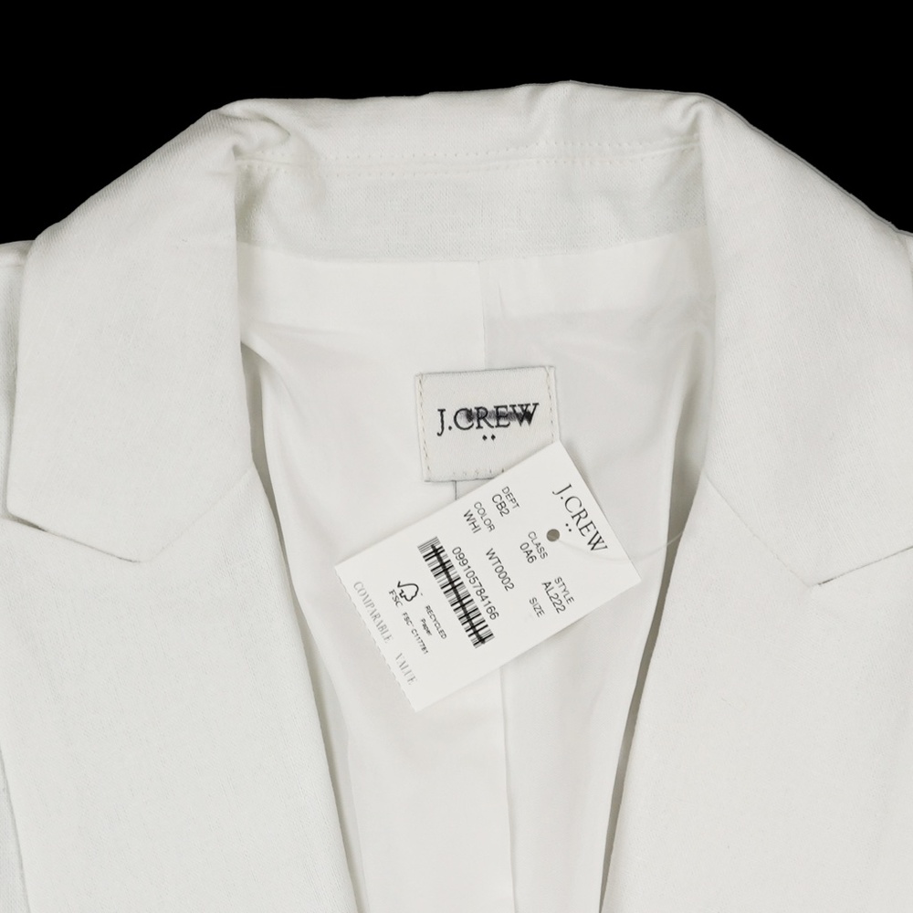 New JCREW Linen-Cotton Holland Blazer in White - Picture 4 of 4